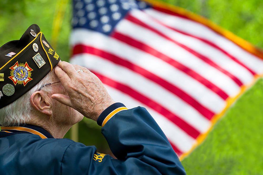 Veteran Saluting Flag